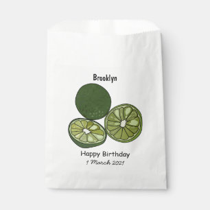 Kaffir lime cartoon illustration favour bags