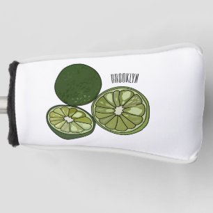 Kaffir lime cartoon illustration golf head cover