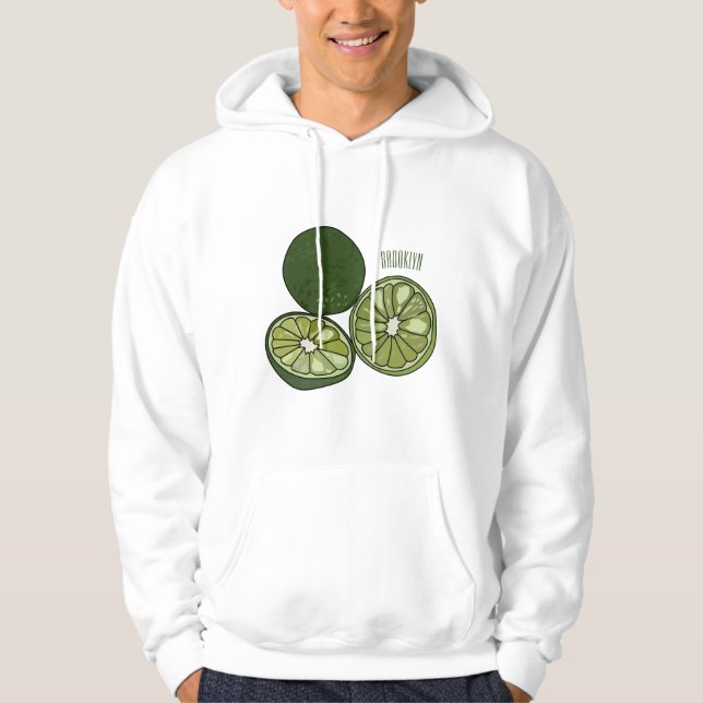 Kaffir lime cartoon illustration hoodie (Front)