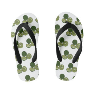 Kaffir lime cartoon illustration kid's flip flops
