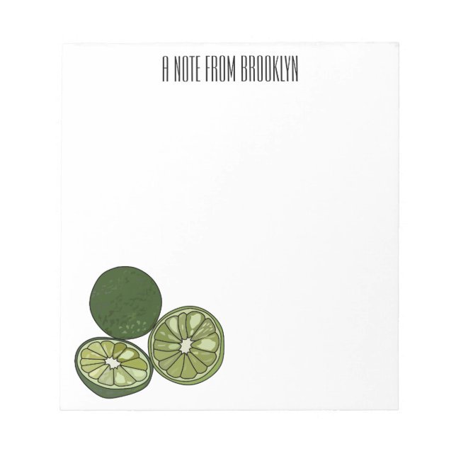 Kaffir lime cartoon illustration notepad (Front)