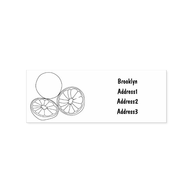 Kaffir lime cartoon illustration rubber stamp (Imprint)