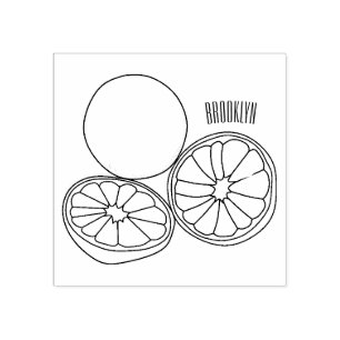 Kaffir lime cartoon illustration rubber stamp