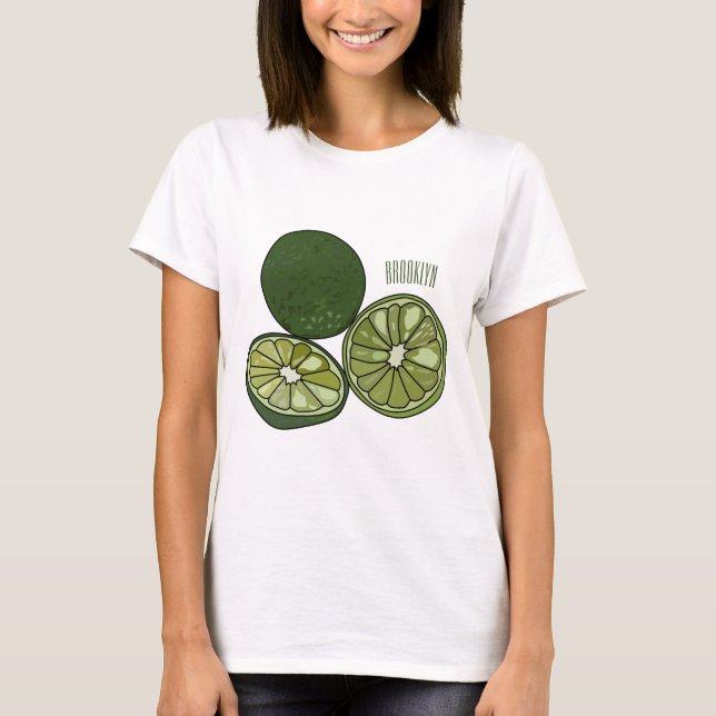 Kaffir lime cartoon illustration T-Shirt (Front)