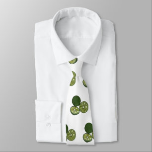 Kaffir lime cartoon illustration tie