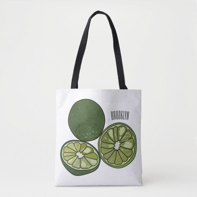 Kaffir lime cartoon illustration tote bag (Front)