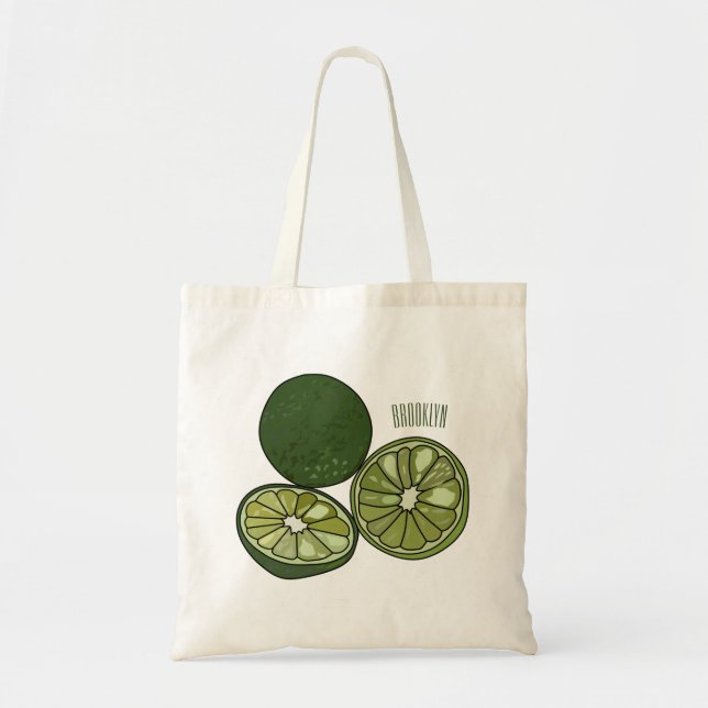 Kaffir lime cartoon illustration tote bag (Front)
