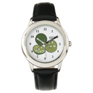 Kaffir lime cartoon illustration watch