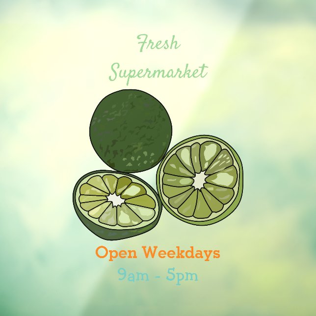 Kaffir lime cartoon illustration window cling (Sheet 3)