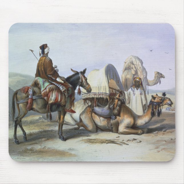 Kafila with a Camel Bearing a Hodesh, illustration Mouse Mat (Front)