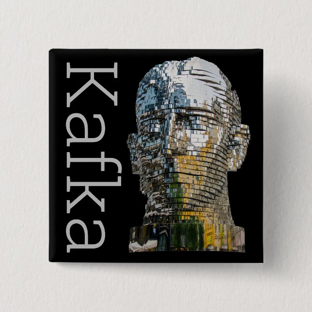 Kafka Head 15 Cm Square Badge (Front)