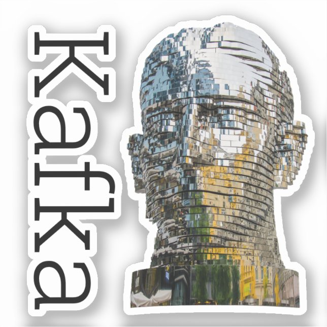 Kafka Head Square Sticker (Front)