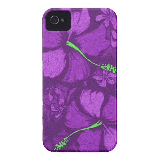Kahala Hibiscus Hawaiian Lava Rock Illustration Case-Mate iPhone Case (Back)