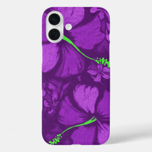 Kahala Hibiscus Hawaiian Lava Rock Violet iPhone 16 Plus Case