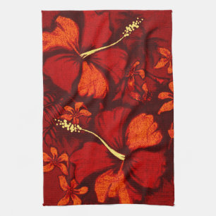 Kahala Hibiscus Hawaiian Tropical Kitchen Towel