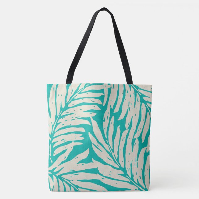 Kahanu Garden Hawaiian Palm Leaves Beach Bag (Front)