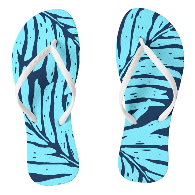 Kahanu Garden Hawaiian Palm Leaves Flip Flops (Footbed)