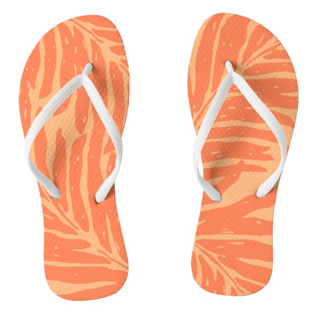 Kahanu Garden Hawaiian Palm Leaves Flip Flops (Footbed)