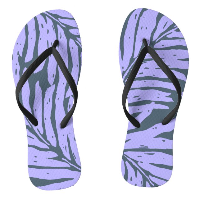 Kahanu Garden Hawaiian Palm Leaves Flip Flops (Footbed)