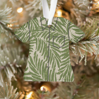Kahanu Palms Hawaiian Faux Linen Aloha Shirt Ornament