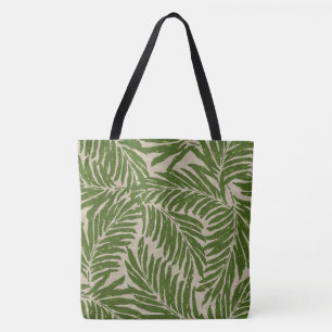 Kahanu Palms Hawaiian Linen Texture Beach Bag