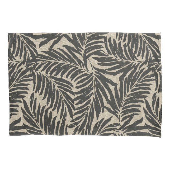 Kahanu Palms Hawaiian Linen Texture Pillowcase (Front)