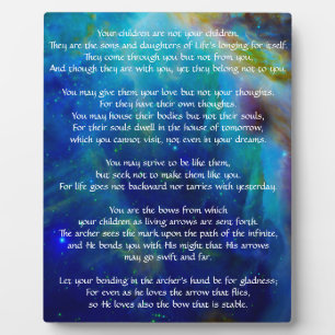 Kahlil Gibran on children Plaque
