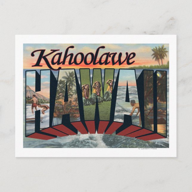 Kahoolawe, Hawaii - Large Letter Scenes Postcard (Front)