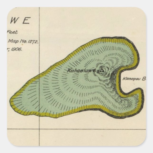 Kahoolawe, Hawaii Square Sticker (Front)