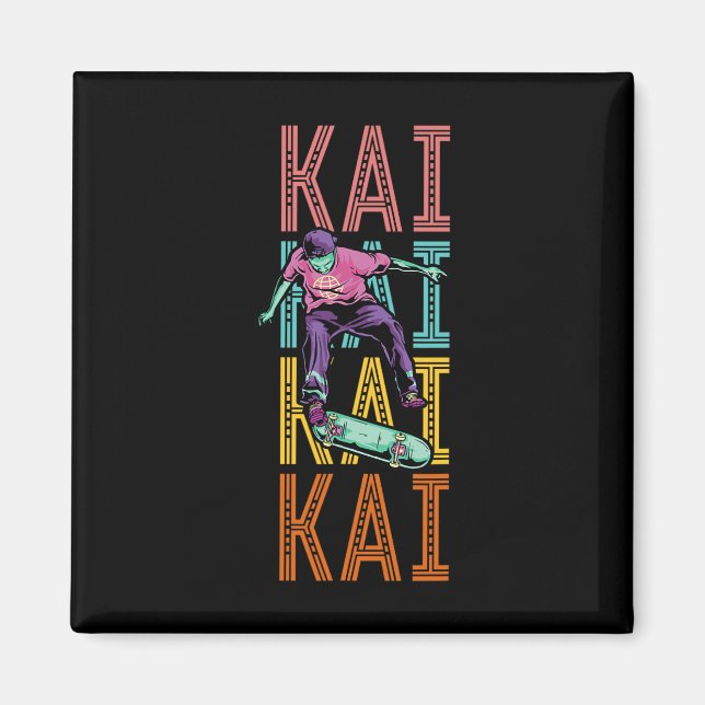 Kai Custom Skateboarding Hob  Magnet (Front)