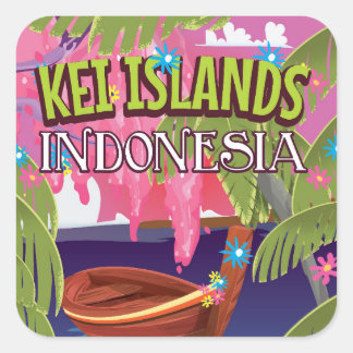 Kai Islands Indonesia travel poster Square Sticker