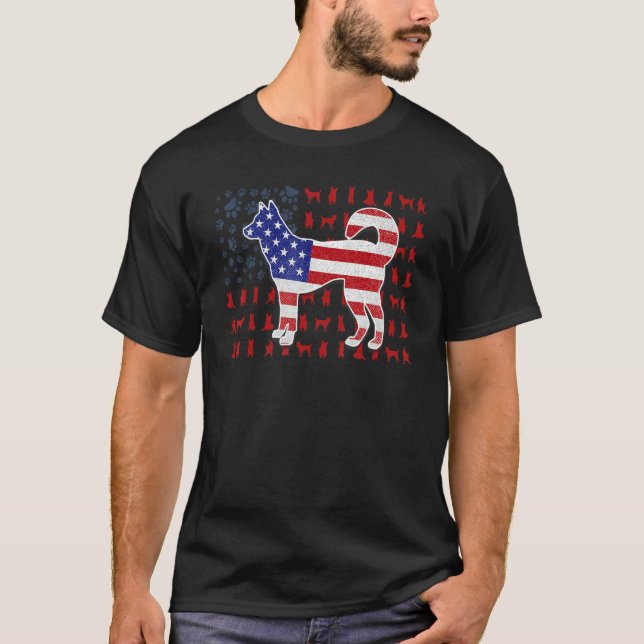 Kai Ken American Flag 4th Of July  For Men Women T-Shirt (Front)