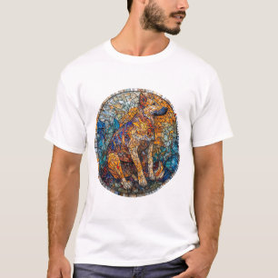 Kai Ken Dog Stained Glass Artwork  T-Shirt