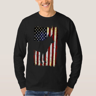 Kai Ken Silhouette American Flag 4th Of July Tora T-Shirt
