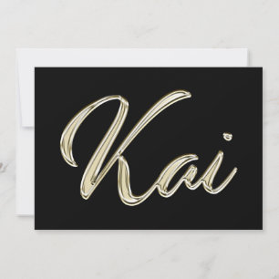 Kai Name white gold Handwriting Card
