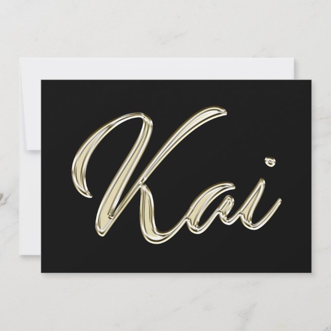 Kai Name white gold Handwriting Card (Front)