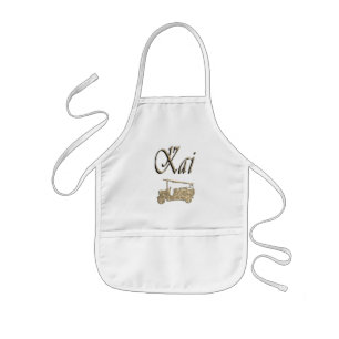 Kai Name With Fire Truck, Kids Apron