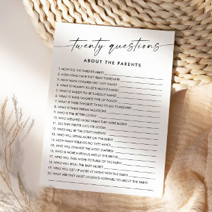 KAIA 20 Questions About the Parents Baby Game Invitation