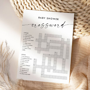 KAIA Baby Shower Crossword Game Card