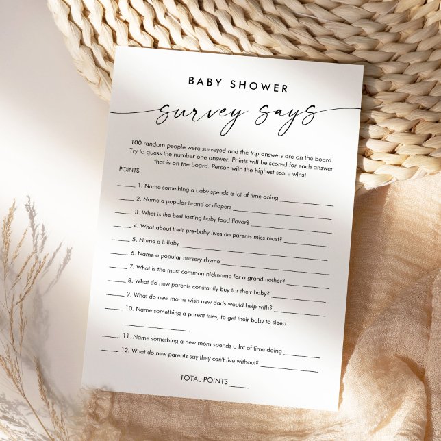 KAIA Baby Shower Survey Says Game Card (Creator Uploaded)