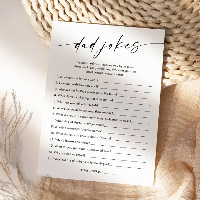 KAIA Dad Jokes Baby Shower Game Card (Creator Uploaded)