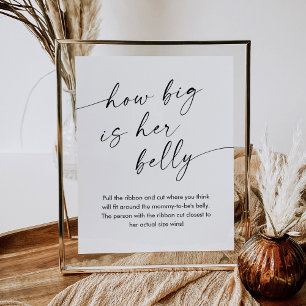 KAIA How Big Is Her Belly Baby Shower Game Poster