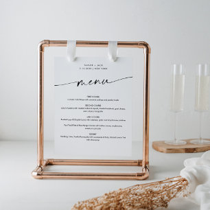 KAIA Minimalist Wedding Menu Sign