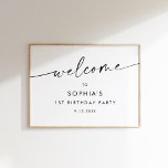 KAIA Modern Minimalist Birthday Welcome Poster<br><div class="desc">Where simplicity meets sophistication in every stroke,  this minimalist collection exudes elegance. The modern and stylistic font adorns each piece with timeless charm,  making it the perfect choice for weddings,  bridal showers,  baby showers,  and all other occasions where understated beauty reigns supreme.</div>