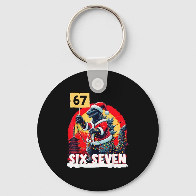 Kaiju Christmas 67 Santazilla Japanese Monster Din Key Ring (Front)