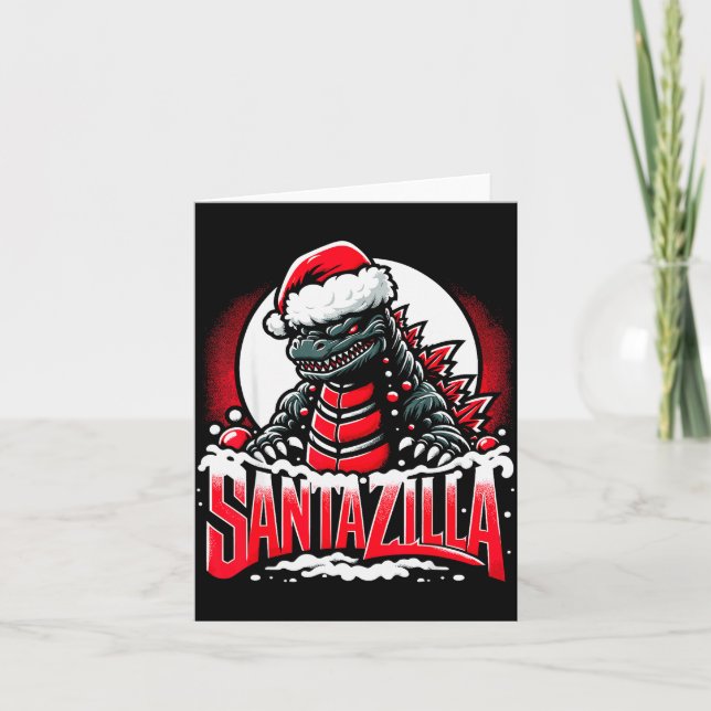 Kaiju Christmas Santazilla Japanese Monster Dinosa Card (Front)