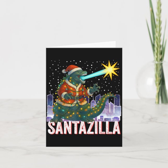 Kaiju Christmas Santazilla Japanese Monster Dinosa Card (Front)