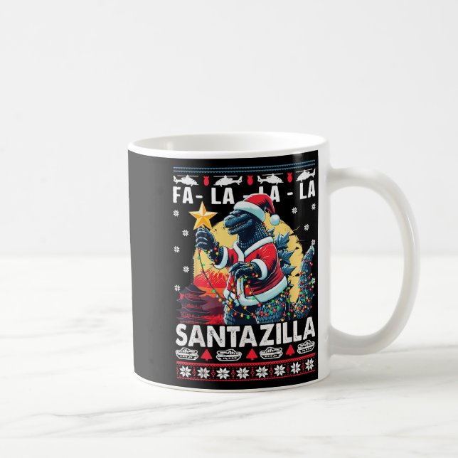 Kaiju Christmas Santazilla Japanese Monster Dinosa Coffee Mug (Right)