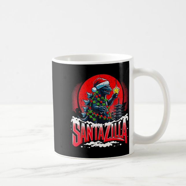 Kaiju Christmas Santazilla Japanese Monster Dinosa Coffee Mug (Right)