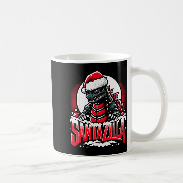 Kaiju Christmas Santazilla Japanese Monster Dinosa Coffee Mug (Right)